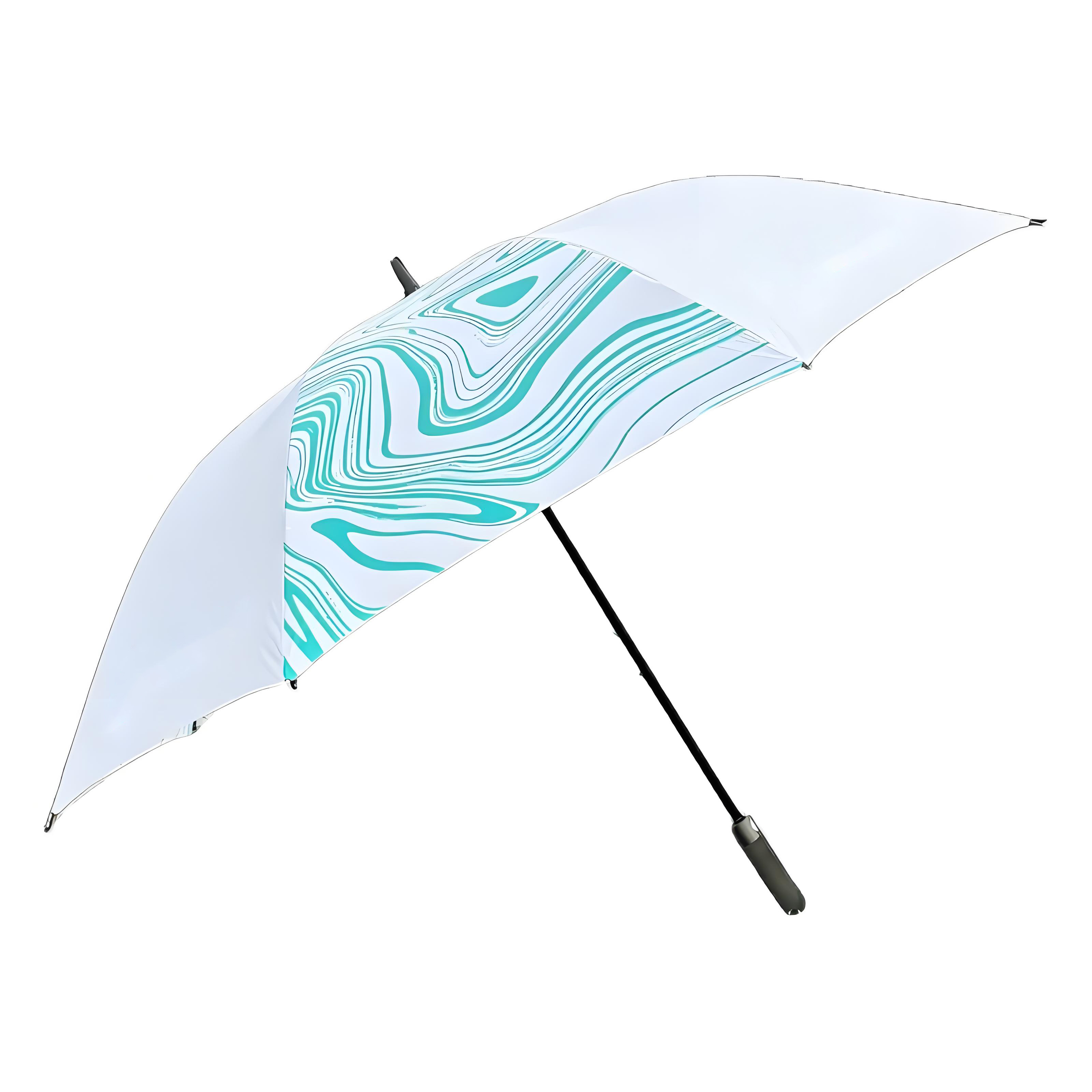 青綠拼片長柄晴雨傘