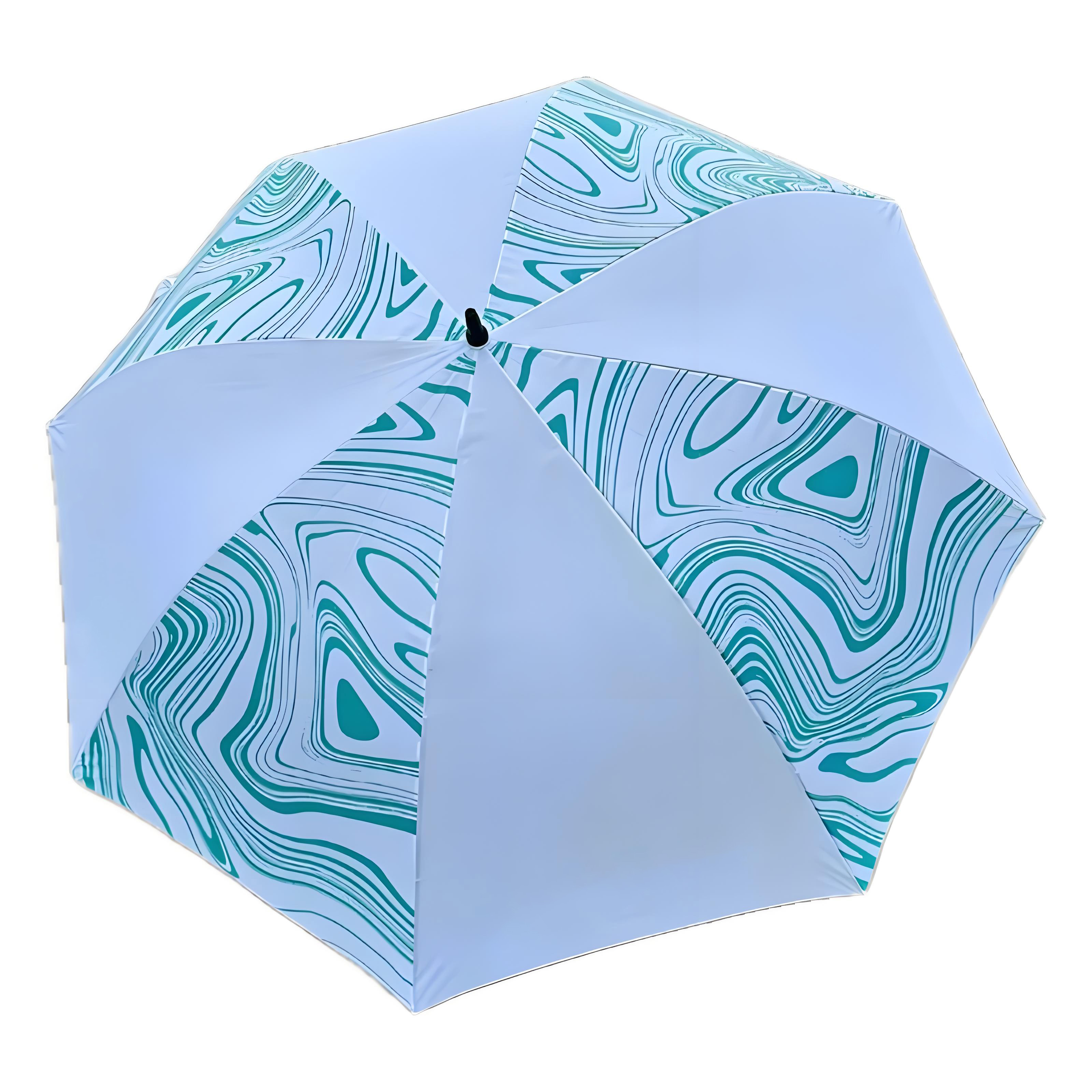 青綠拼片長(zhǎng)柄晴雨傘